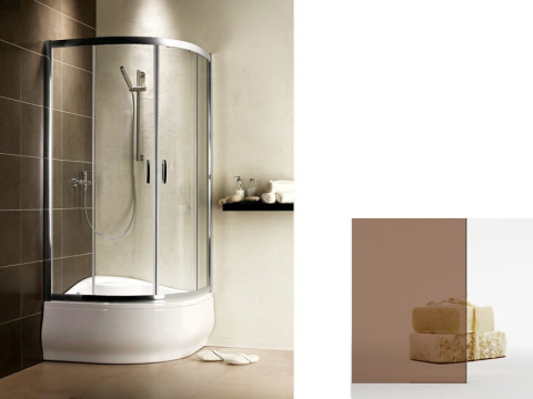 Radaway Premium Plus A 1700 kabina prysznicowa 90x90 cm półokrągła chrom/szkło brązowe 30401-01-08N