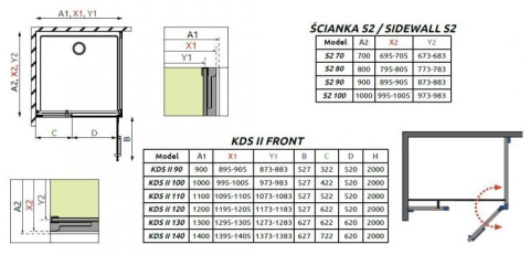 Wpisz KOD: PROMO - 10% Radaway Arta KDS I ścianka prysznicowa 100 cm boczna S2 chrom/szkło przezroczyste 386112-03-01