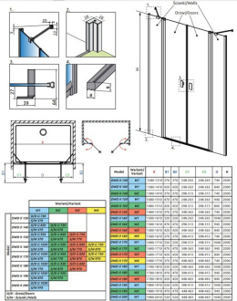 Wpisz KOD: PROMO - 10% Radaway Black Nes DWD II ścianki prysznicowe 57 cm czarny mat/szkło przezroczyste 10041057-54-01