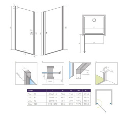 Wpisz KOD: PROMO - 10% Radaway Eos DWJ I drzwi prysznicowe 100 cm wnękowe prawe chrom/szkło przezroczyste 137923-01-01R
