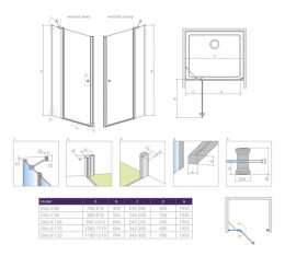 Wpisz KOD: PROMO - 10% Radaway Eos DWJ II drzwi prysznicowe 110 cm wnękowe lewe chrom/szkło przezroczyste 13799443-01L