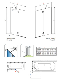 Wpisz KOD: PROMO - 10% Radaway Essenza New PND II parawan nawannowy 120 cm lewy chrom/szkło przezroczyste 110002120-01-01L