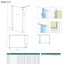 Radaway Euphoria Walk-In ścianka frontowa W3 110 cm chrom/szkło przezroczyste 383133-01-01