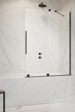 Wpisz KOD: PROMO - 10% Radaway Furo Black PND II drzwi parawanu 53,8 cm lewe czarny mat/szkło przezroczyste 10109538-54-01L