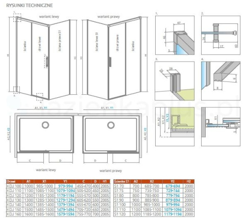 Wpisz KOD: PROMO - 10% Radaway Furo Black PND II drzwi parawanu 53,8 cm prawe czarny mat/szkło przezroczyste 10109538-54-01R