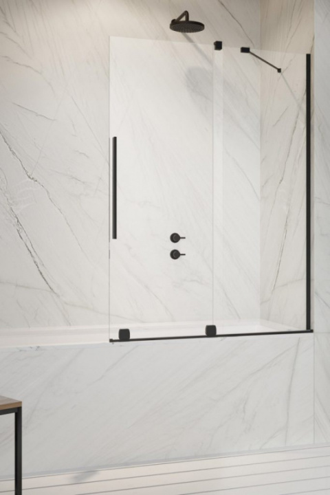 Wpisz KOD: PROMO - 10% Radaway Furo Black PND II drzwi parawanu 63,8 cm prawe czarny mat /szkło przezroczyste 10109638-54-01R