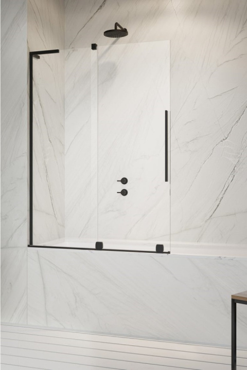 Wpisz KOD: PROMO - 10% Radaway Furo SL Black PND II drzwi parawanu 63,8 cm 2-częściowy czarny mat/szkło przezroczyste 10309638-54-01L