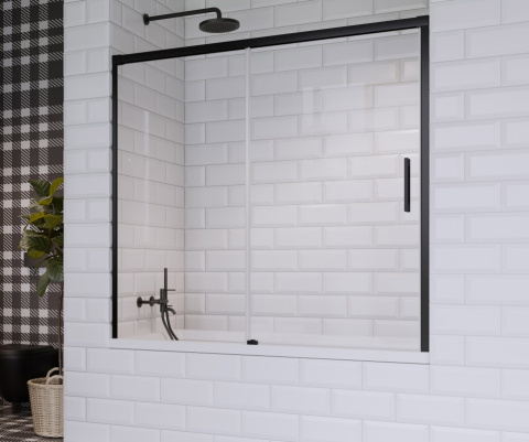 Wpisz KOD: PROMO - 10% Radaway Idea PN DWJ parawan nawannowy 140x150 cm lewy czarny mat/skzło przezroczyste 10003140-54-01L