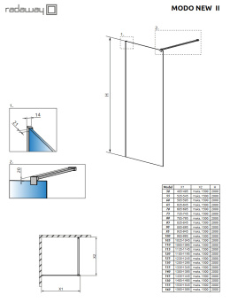 TYLKO ODBIÓR OSOBISTY! Radaway Modo New Brushed Copper II ścianka prysznicowa walk-in 100 cm miedź szczot/szk.przez 389104-93-01
