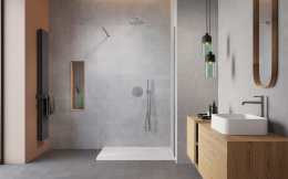 Wpisz KOD: PROMO - 10% Radaway Modo New Brushed Nickel II ścianka prysznicowa walk-in 65 cm nikiel szczotkowany/szkło przezroczyste 389065-91-01