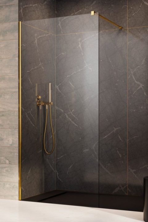 Wpisz KOD: PROMO - 10% Radaway Modo New II Gold Walk-In ścianka 80 cm wolnostojąca złoty połysk/szkło przezroczyste 389084-09-01