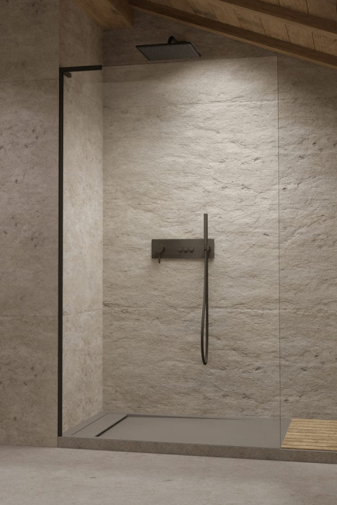 Radaway Modo SL Black II ścianka prysznicowa walk-in 100 cm czarny mat/szkło przezroczyste 10319104-54-01L
