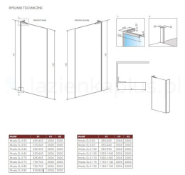 Radaway Modo SL Brushed Nickel II ścianka prysznicowa 85 cm nikiel szczotkowany/szkło przezroczyste 10319085-91-01R