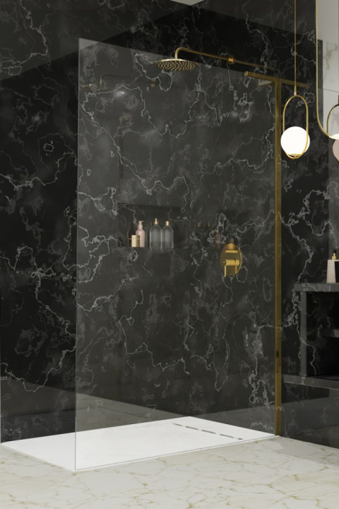 Radaway Modo SL Gold II ścianka prysznicowa walk-in 90 cm złoty połysk/szkło przezroczyste 10319094-09-01L