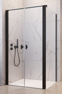 Radaway Nes 8 Black DWD II ścianka prysznicowa 100 cm czarny mat/szkło przezroczyste 10080100-54-01