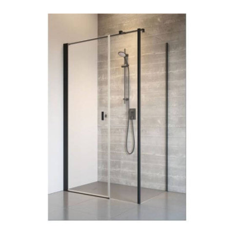 Radaway Nes 8 Black KDS I drzwi prysznicowe 57,5 cm lewe czarny mat/szkło przezroczyste 10073100-54-01L