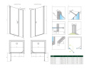 Radaway Nes 8 DWS drzwi prysznicowe 69 cm uchylne 10078110-01-01L