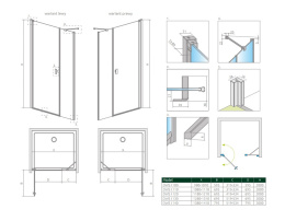 Radaway Nes 8 DWS drzwi prysznicowe 69 cm wnękowe prawe chrom/szkło przezroczyste 10078110-01-01R