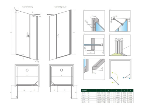 Radaway Nes 8 DWS drzwi prysznicowe 69 cm wnękowe prawe chrom/szkło przezroczyste 10078110-01-01R