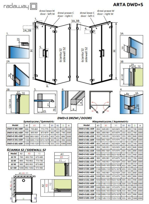 Radaway Nes 8 KDS I drzwi prysznicowe 77,5 cm prawe chrom/szkło przezroczyste 10073140-01-01R