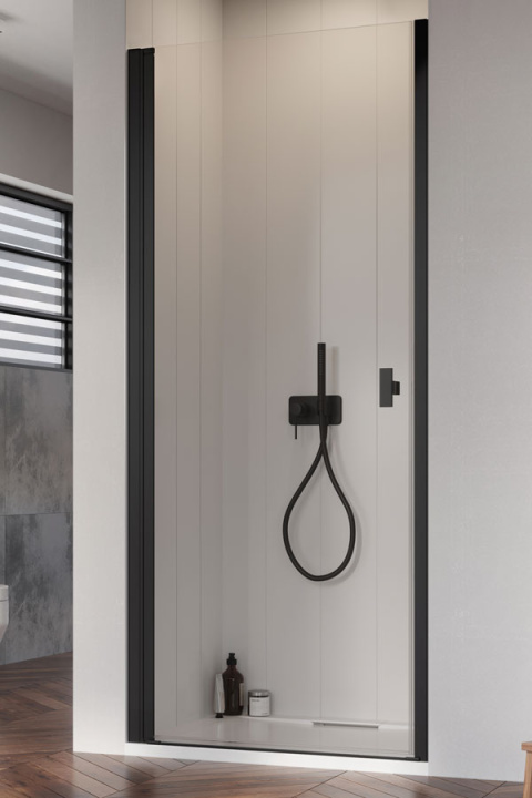 Radaway Nes Black DWJ I drzwi prysznicowe 70 cm lewe czarny mat/szkło przezroczyste 10026070-54-01L