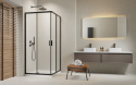 Wpisz KOD: PROMO - 10% Radaway Alienta Black D kabina prysznicowa 90x80 cm prostokątna czarny mat/szkło przezroczyste 10258090-54-01