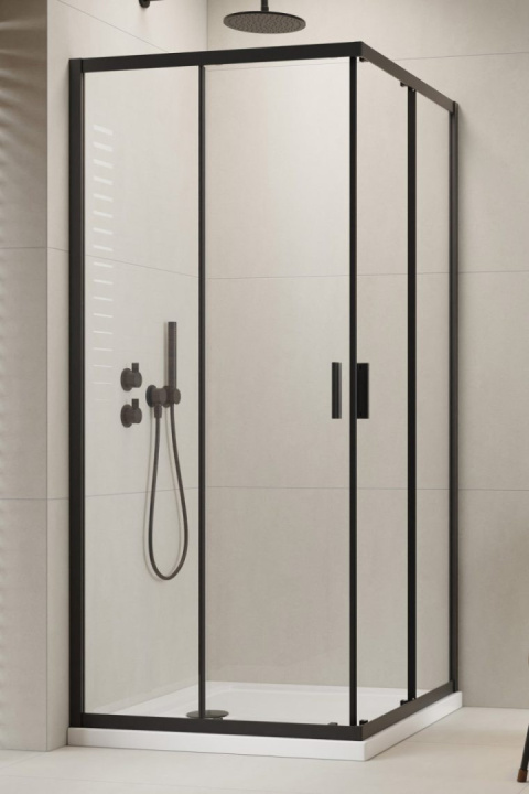 Wpisz KOD: PROMO - 10% Radaway Alienta D kabina prysznicowa 100x80 cm prostokątna czarny mat/szkło przezroczyste 10258010-54-01