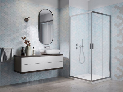 Wpisz KOD: PROMO - 10% Radaway Alienta D kabina prysznicowa 80x90 cm prostokątna chrom/szkło przezroczyste 10258090-01-01