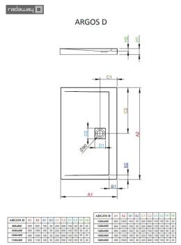 Wpisz KOD: PROMO - 10% Radaway Argos D brodzik 160x90 cm prostokątny biały 4AD916-01