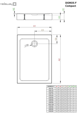 Wpisz KOD: PROMO - 10% Radaway Doros F Compact brodzik prostokątny 160x90 cm biały SDRFP1690-05