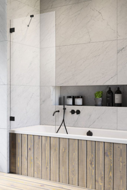 Wpisz KOD: PROMO - 10% Radaway Essenza Pro Black PNJ II parawan nawannowy 70 cm czarny mat/szkło przezroczyste 10101070-54-01