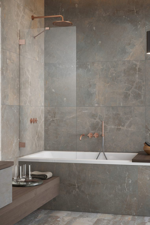 Wpisz KOD: PROMO - 10% Radaway Essenza Pro Brushed Copper PNJ II parawan nawannowy 70 cm miedź szczotkowana/szkło przezroczyste 10101070-93-01