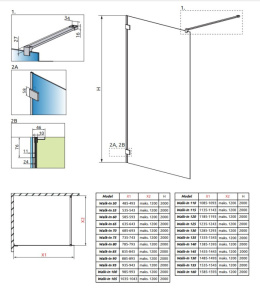 Radaway Essenza Pro Gold Walk-In ścianka prysznicowa 90 cm wolnostojąca złoty połysk/szkło przezroczyste 10103090-09-01