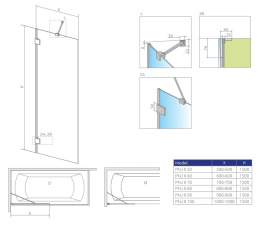 Radaway Essenza Pro PNJ II parawan nawannowy 80 cm chrom/szkło przezroczyste 10101080-01-01