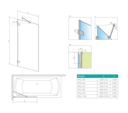 Radaway Euphoria PNJ parawan nawannowy 70 cm szkło przezroczyste 10007070-01-01