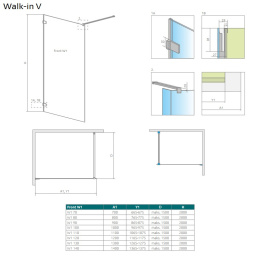 Radaway Euphoria Walk-In ścianka prysznicowa 70 cm frontowa W1 V chrom/szkło przezroczyste 383117-01-01