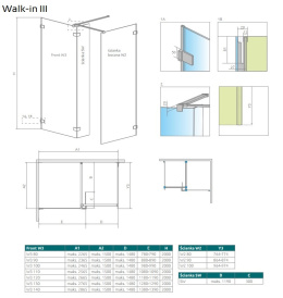 Radaway Euphoria Walk-In ścianka prysznicowa 90 cm frontowa W3 chrom/szkło przezrczyste 383131-01-01