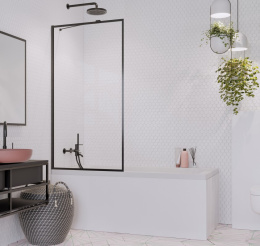 Wpisz KOD: PROMO - 10% Radaway Idea Black PNJ Frame parawan nawannowy 80 cm czarny mat/szkło przezroczyste 10001080-54-56