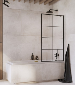 Wpisz KOD: PROMO - 10% Radaway Idea Black PNJ II Factory parawan nawannowy 90 cm czarny mat/szkło Factory 10001090-54-55