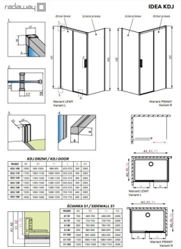 Wpisz KOD: PROMO - 10% Radaway Idea S1 ścianka prysznicowa 100 cm boczna prawa złoty połysk/szkło przezroczyste 387052-09-01R