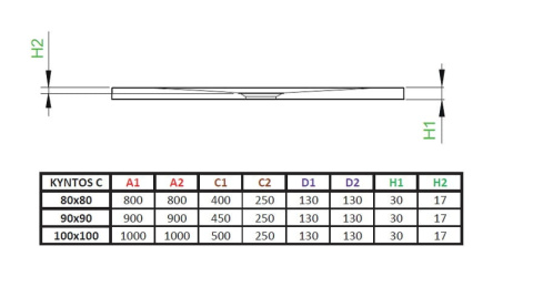 Radaway Kyntos C brodzik 90x90 cm kwadratowy konglomeratowy czarny HKC9090-54
