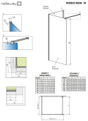 Radaway Modo New II Walk-In ścianka 95 cm chrom/szkło przezroczyste 389095-01-01