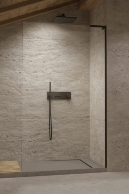 Radaway Modo SL Black II Walk-In ścianka prysznicowa 80 cm lewa wolnostojąca czarny mat/szkło przezroczyste 10319084-54-01L