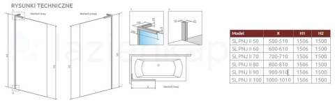 Radaway Modo SL Brushed Gunmetal PNJ II parawan nawannowy 90 cm 1-częściowy szczotkowany/szkło przezroczyste 10316090-92-01R