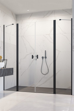 Radaway Nes 8 Black DWD II drzwi prysznicowe 103 cm wahadłowe czarny mat/szkło przezroczyste 10081030-54-01