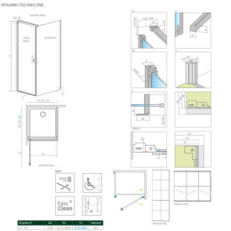Radaway Nes 8 Black S1 ścianka prysznicowa 70 cm boczna czarny mat/szkło Factory 10089070-54-55