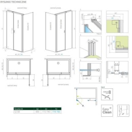 Radaway Nes 8 KDS II ścianka prysznicowa 80 cm boczna chrom/szkło przezroczyste 10080080-01-01