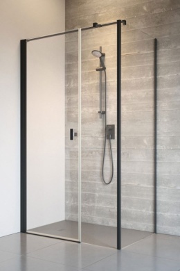 Radaway Nes Black KDS I ścianka prysznicowa 90 cm boczna S1/S3 czarny mat/szkło przezroczyste 10043090-54-01