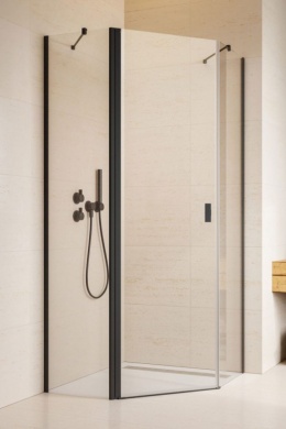 Radaway Nes Black PTJ komplet 2 ścianek prysznicowych do kabiny 80x90 cm czarny mat/szkło przezroczyste 10052600-54-01
