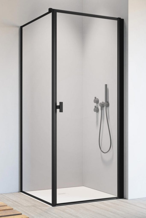 Radaway Nes Black S1 ścianka prysznicowa 90 cm boczna czarny mat/szkło Frame 10039090-54-56